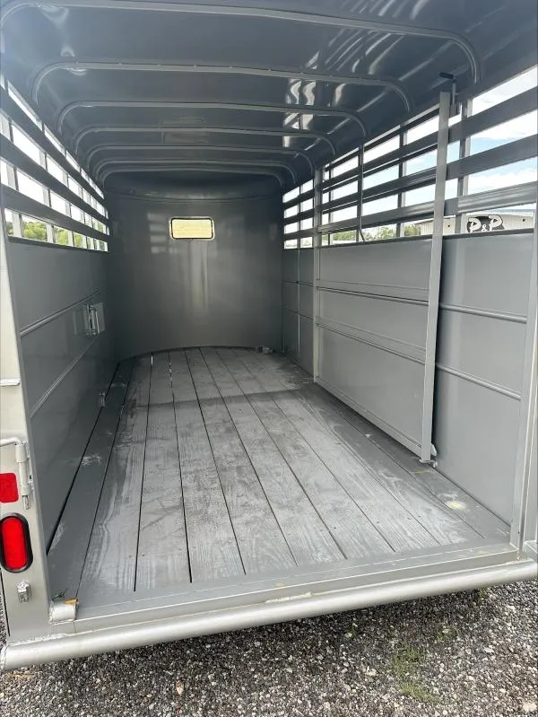 Interior of a clean horse stall in a trailer